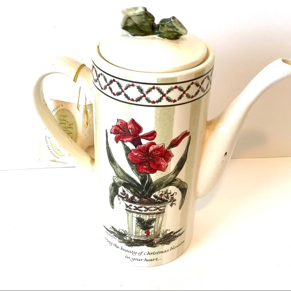 COPY - Vintage MARY HUGHES Christmas Ceramic Teapot